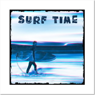 Surf Time - Surfer and Surf Board Posters and Art